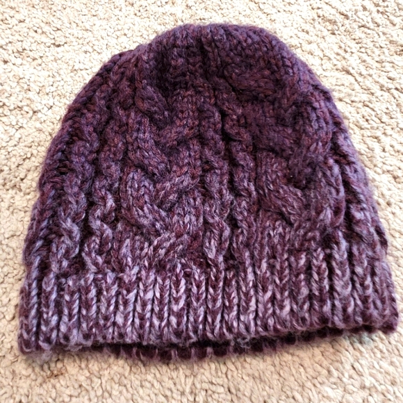 C.C Deep Purple Cable Knit Beanie - Picture 1 of 3